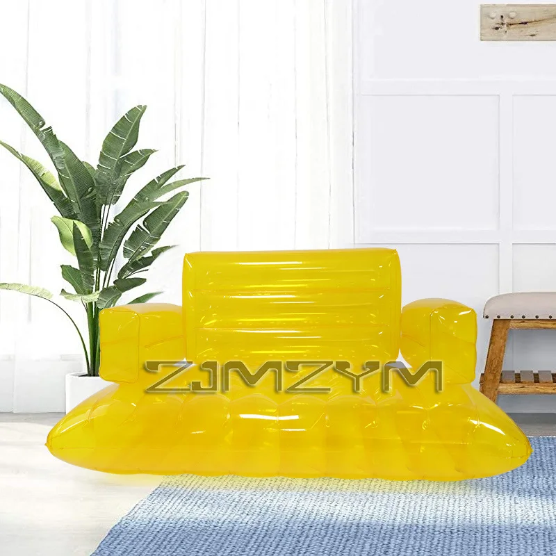 Living Room Furniture Transparent PVC Inflatable Sofa Bean Bag Lazy Couch Clear Chair Lounger For Couples Holds,Inflatable Chair
