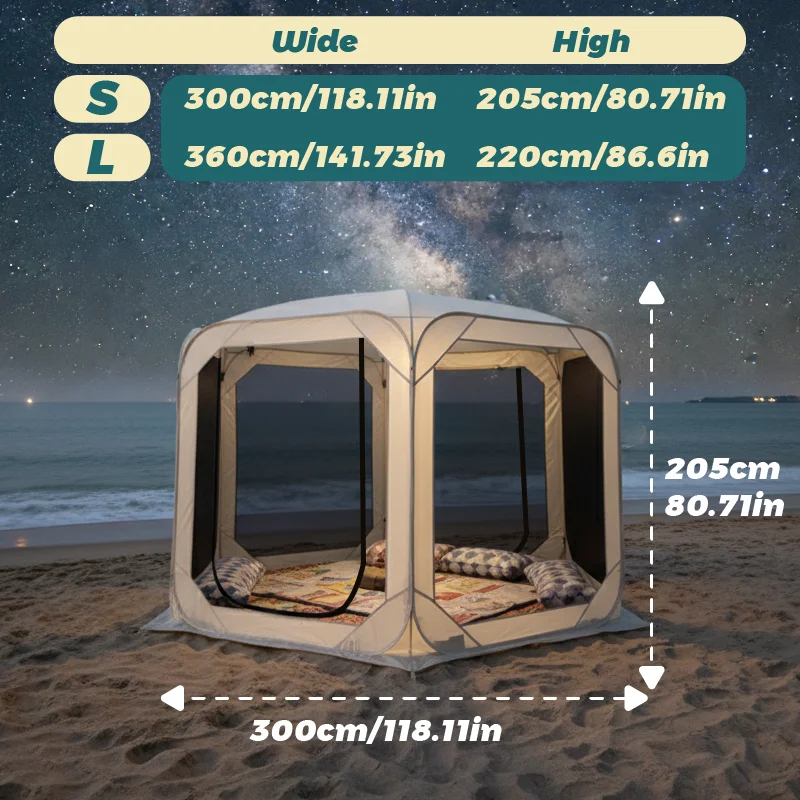 Portable UV Protective Pop-Up Screen Tent Sunshade for Grasslands Beaches Gardens Includes Storage Bag