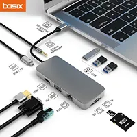 USB C HUB Type C to HDMI-compatible USB 3.0 Adapter 10 in 1 Type-C HUB Dock PD 100W USB-C Splitter for MacBook Pro Air M1