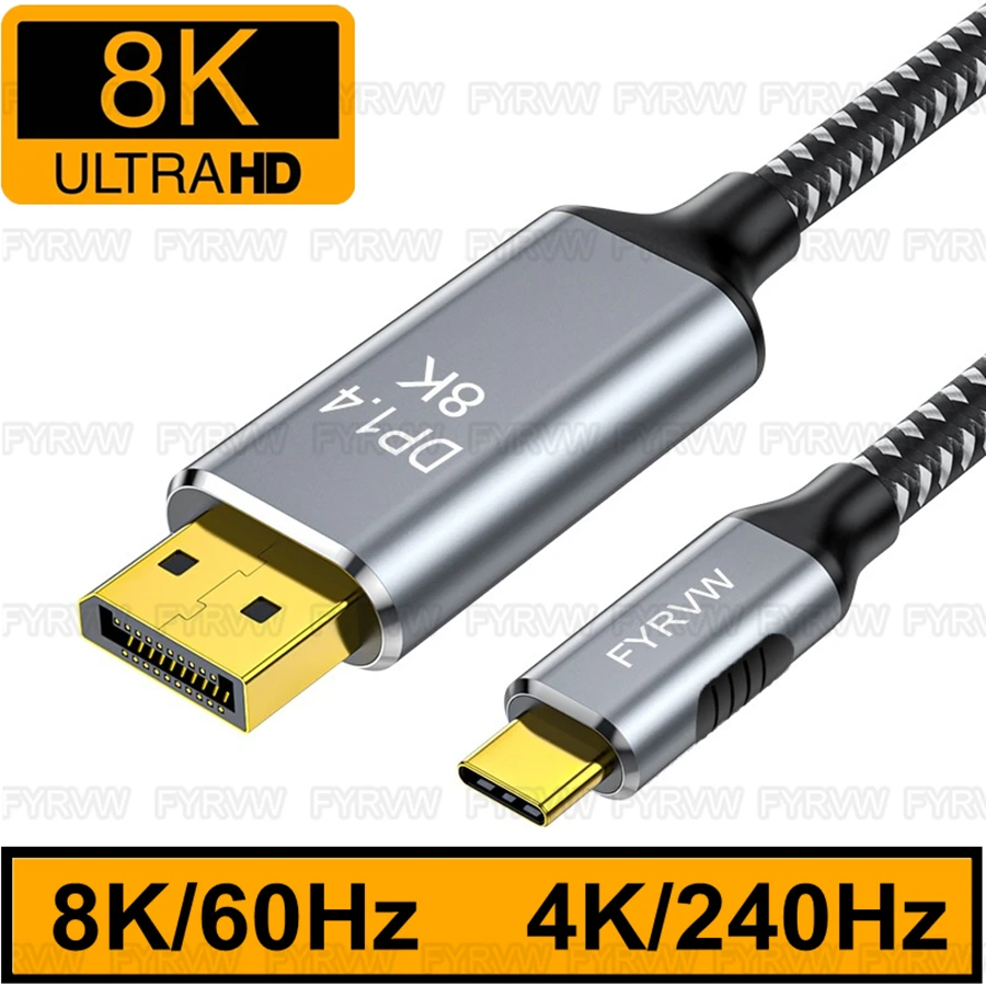 Kabel USB typu C do DP kabel USB C do Displayport 8K 240Hz 165Hz USB C do 8K kabel do portu wyświetlacza MacBook Air Galaxy