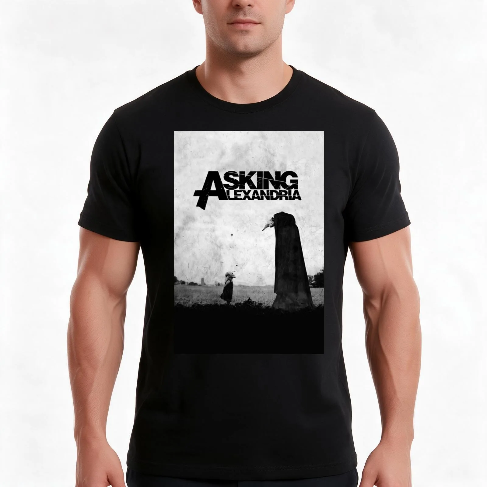 The Black - Asking Alexandria T-Shirt Summer Casual Cotton Tee Oversized Streetwear Tops Vintage Graphic Print 100% Cotton