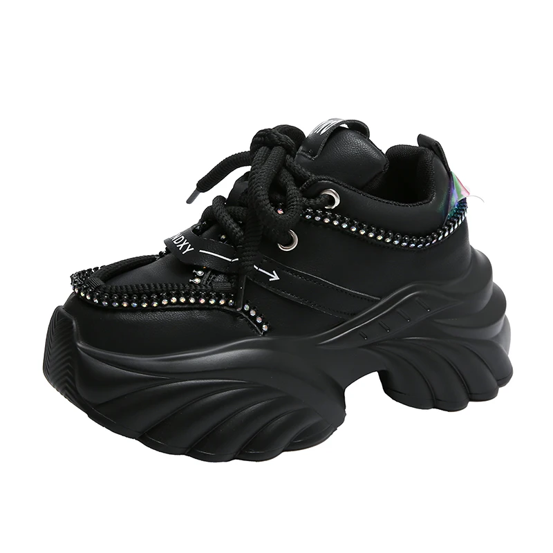 

Women Platform Sneakers 7.5CM Height Increasing Chunky Casual Sports Vulcanized Shoes Woman Colorful Female Fashion Sneakers