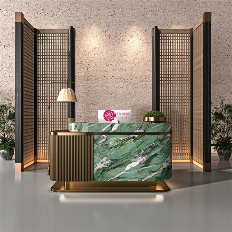 Custom.Yicheng Beauty مخصص الفولاذ المقاوم للصدأ بار ماكينة تسجيل المدفوعات النقدية الخفيفة الفاخرة الراقية متجر ملابس الفندق شركة الطلاء Fron