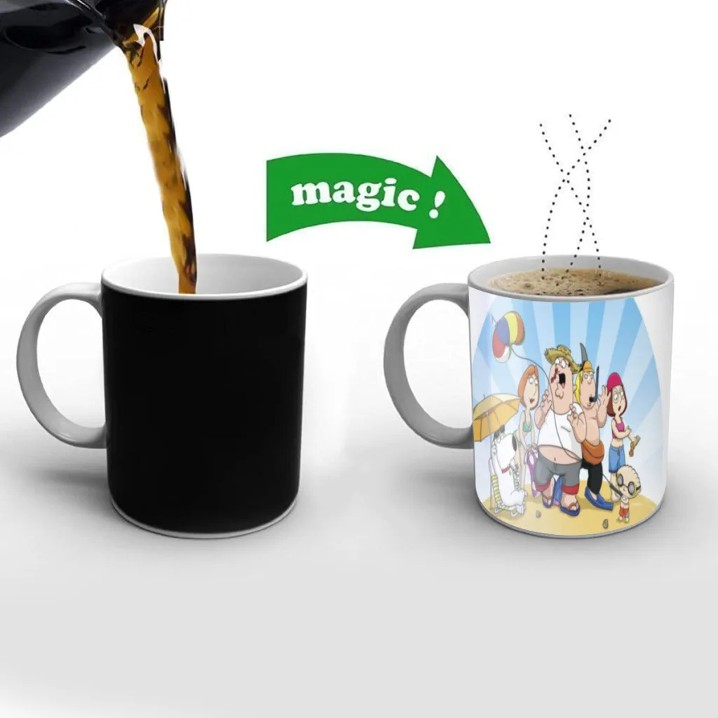 

1pc Classic Anime Family Guy Free shipping Mug Changing Color Ceramic Coffee Mugs Magic Tea Cup Best Gift For Your Friends