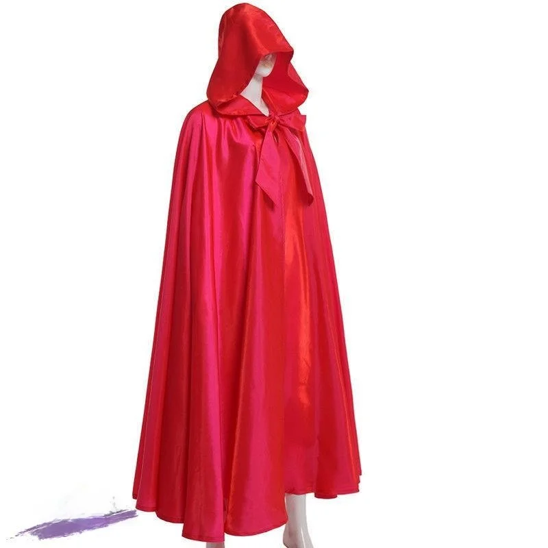 

Halloween Long Cloak Medieval Retro Hooded Robe Cosplay Stage Performance Shoulder Shawl Women's Ethnic Costume Stage Wear