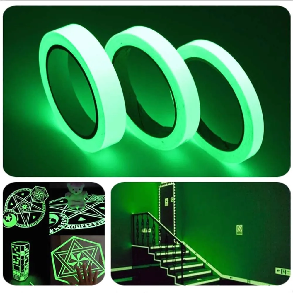 Warning Tape Luminescent Glow Self luminous Strip Glow Dark Fishing Rod Sticker Luminous Sticker DIY Tape Self-adhesive Tape