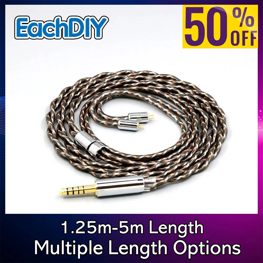 التدريع 7n OCC Litz سماعة كابل ل IEM 0.78 مللي متر خطوة مسطحة JH الصوت JH16 برو JH11 برو 5 6 7 2pin TypeX 25AWG سماعة 8907