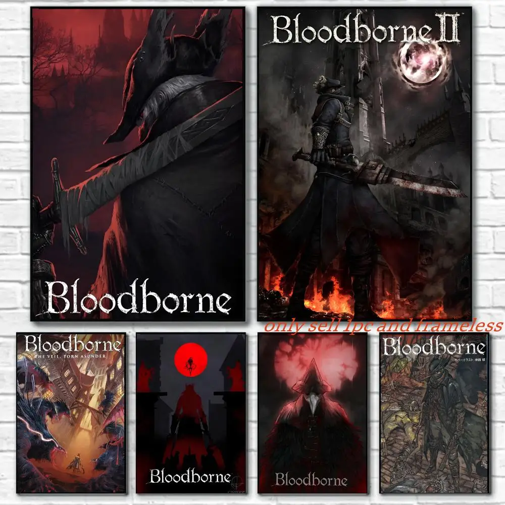 Soul Bloodborne-B Game Poster Art painting with prints Home bedroom bar Outdoor places living room decoration gift