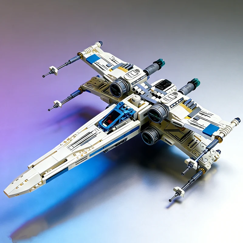 Birthday Gift MOC-Space Ship Home Decor Star-ship StarFighters Battle Aircraft Model Toys Christmas Party Gift