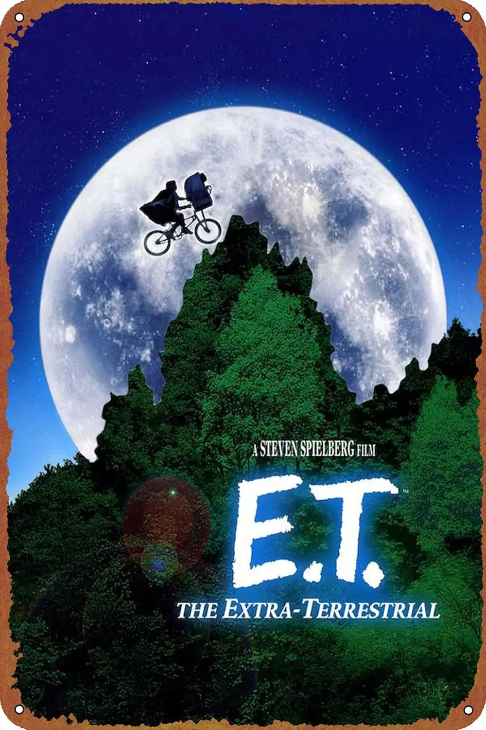 E.T. the Extra-Terrestrial Metal Tin Sign Vintage Wall Art Decoration Living Room Bathroom Kitchen Movie Poster Decor 8 * 12 Inc