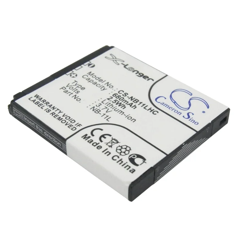 

Li-ion Camera Battery for Canon, 3.7V, 680mAh, Compatible Models: ELPH 110 HS, ELPH 340 HS, IXUS 125, IXUS 125 HS