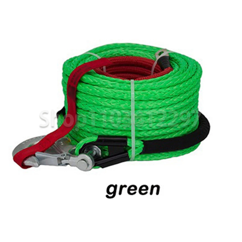 8mm*15m Synthetic Winch Rope With Hook Tow Off Road Trailer Strap For ATV SUV Vehicle Car Accessories Trailer Rope