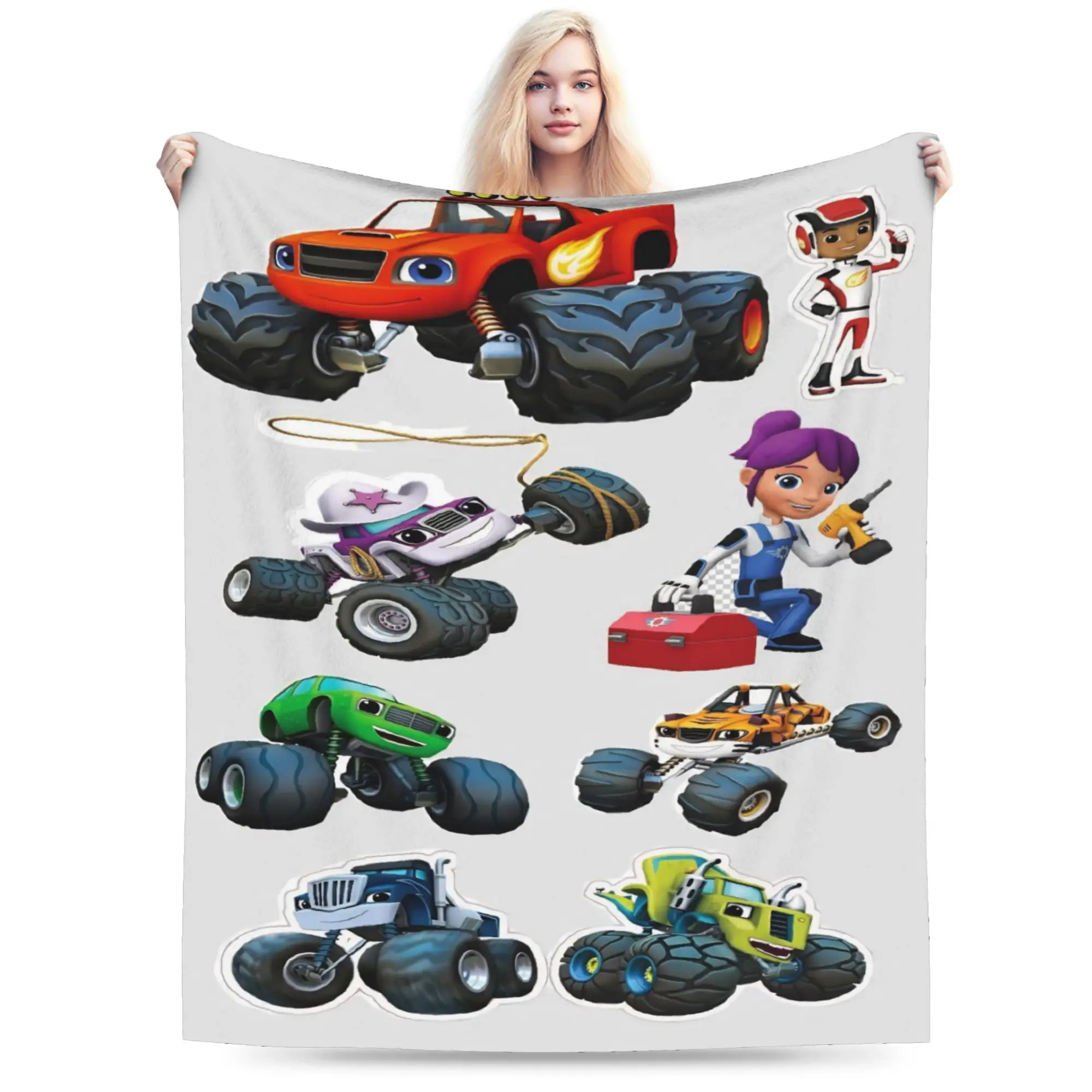 Blaze and the Monster Machines Blanket Fleece  Cozy Lightweight Thin Throw Blankets for Home Quilt