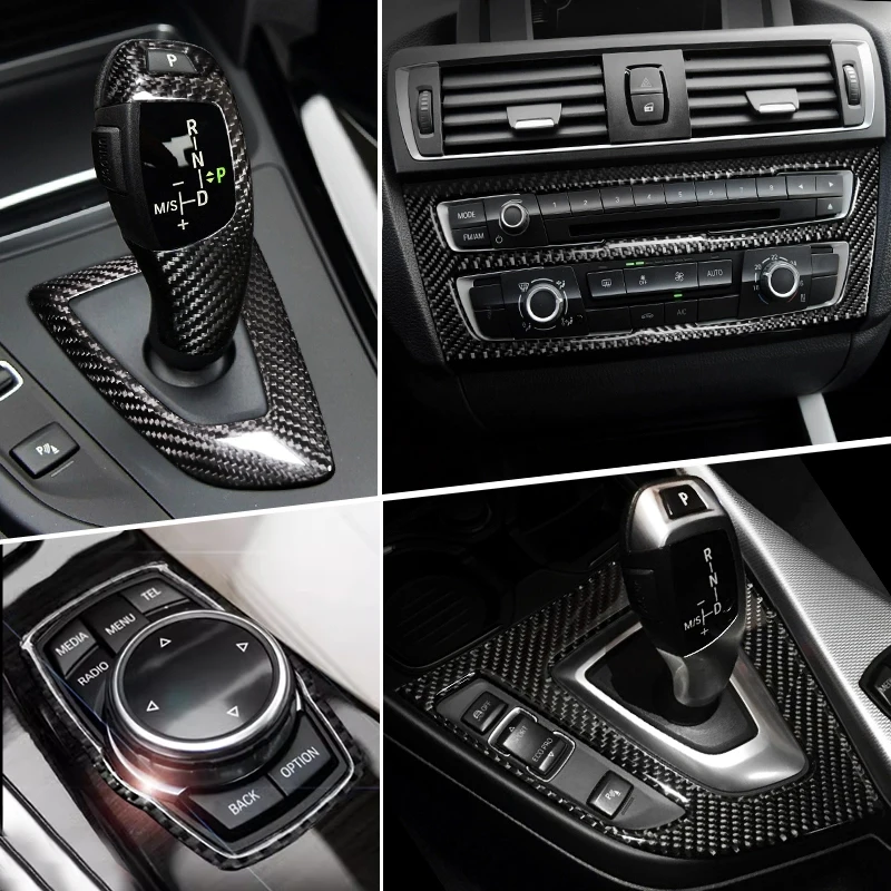 For BMW 1 2 Series F20 F21 F22 F23 Carbon Fiber Car Gear shift Air Conditioning Outlet CD button Panel Frame Cover Trim Sticker