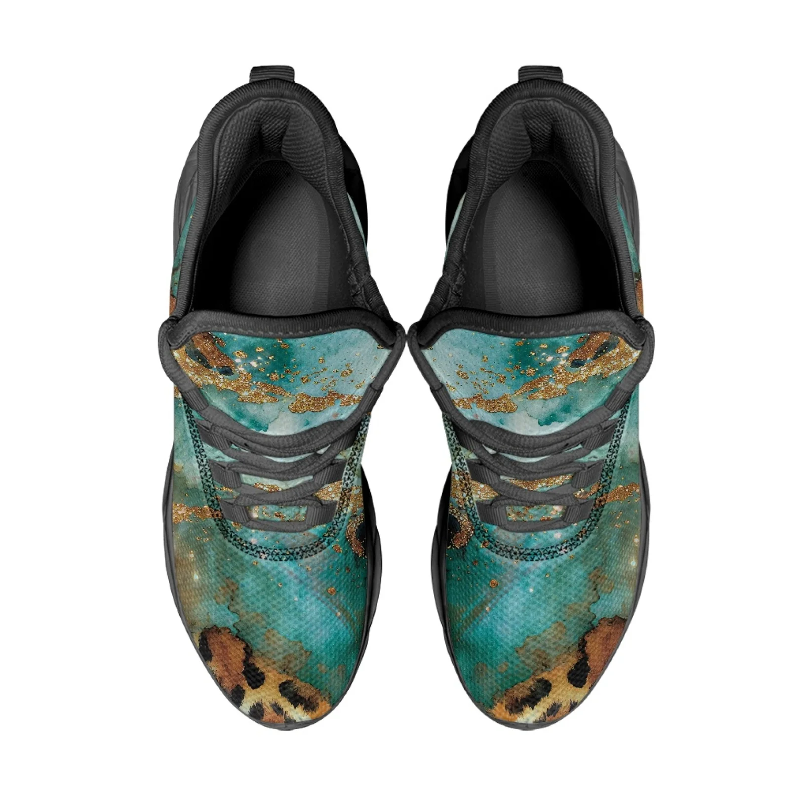 PENSTROLL Leopard Print Marble Lightweight Mens Running Sneaker for Gym Mesh & EVA Fashion Sneakers Work Shoes For Men