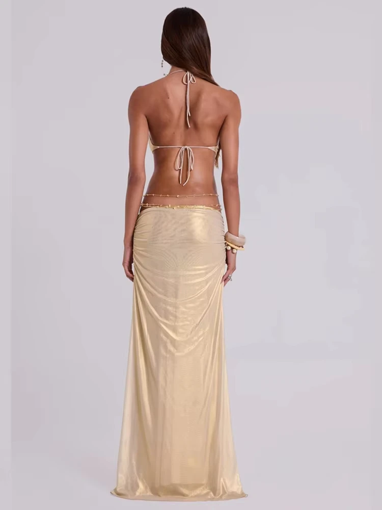 2025 Women Celebrity Sexy V Neck Backless Flower Cut Out Maxi Long Gowns Dress Elegant Evening Party Club Vestido