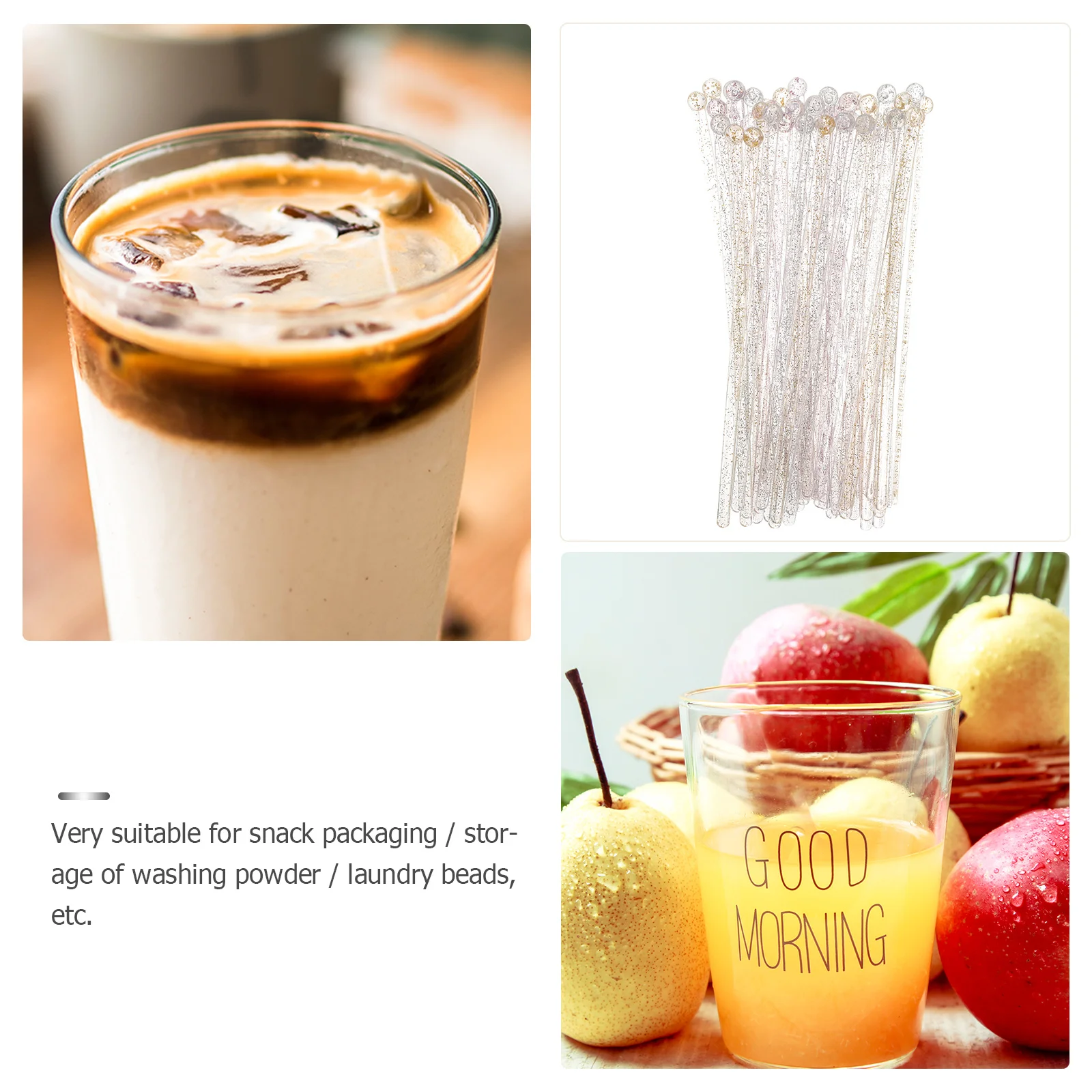 

45Pcs Cake Sticks Reusable Premium Plastic Drink Stirrers Smooth Easy Clean for Coffee Cocktail Hot Supplies