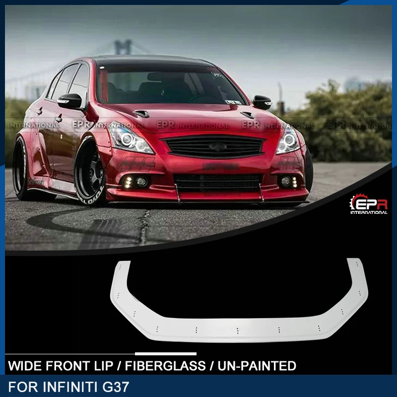 

FRP Fiber Glass Wide Front Lip For Infiniti G37 LB Style Fiberglass Un-painted Bumper Lip Body Kit