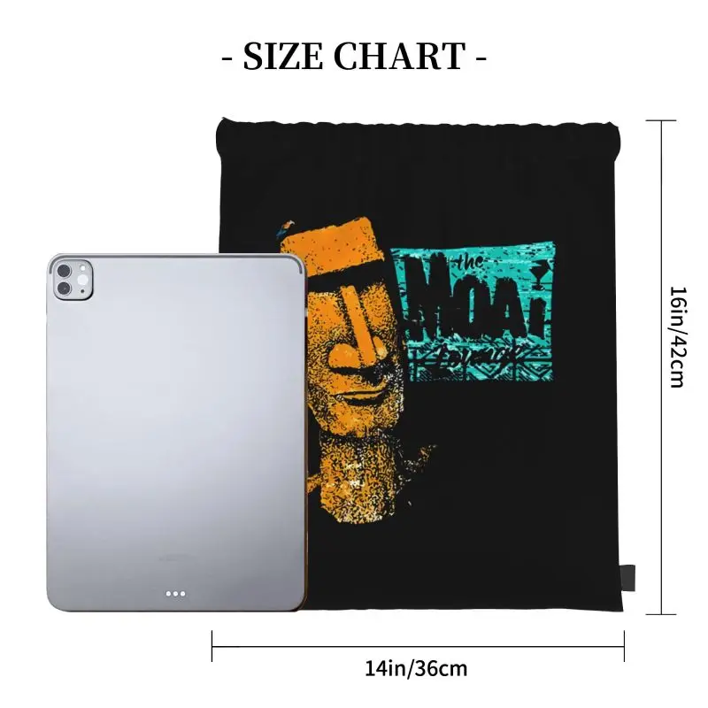 Tiki Bar Moai Totem Rapa Nui Easter Island Statue Drawstring Bags Gym Bag School Sports Style