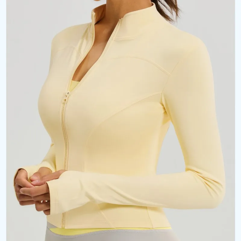 Women's Long Sleeve stand-up collar Sportswear Running Yoga Gym Fitness Jacket Tight Tops Quick-Dry Breathable Sports
