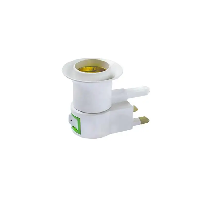 E27 LED Bulb Adapter with On/Off Switch - UK/US Plug, Square/Round Edge Screw Cap Lamp Holder for Light Socket Control  B2