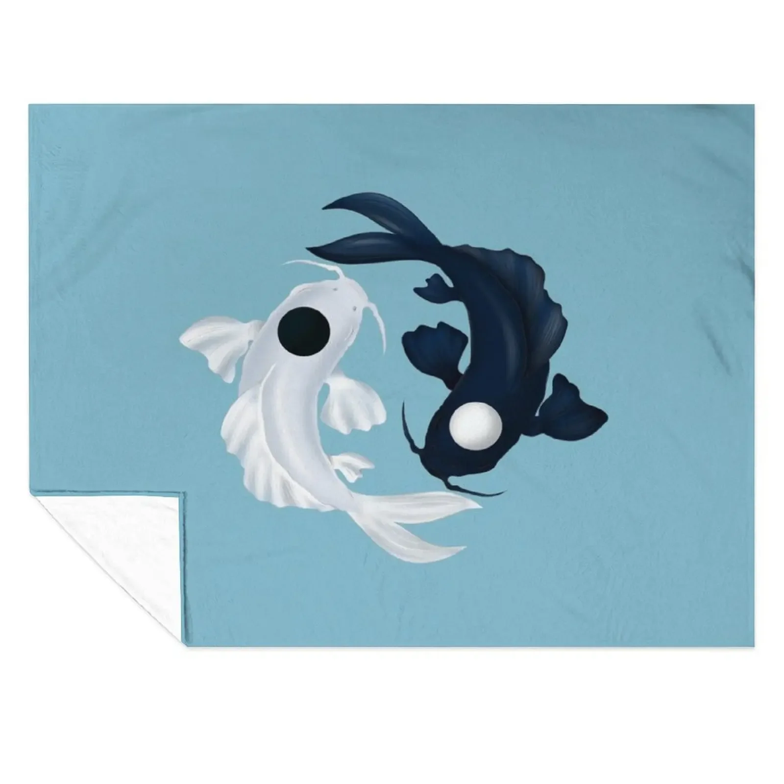 

Tui and La Yin Yang Koi in Blue Throw Blanket Weighted christmas decoration heavy to sleep Beautifuls Blankets