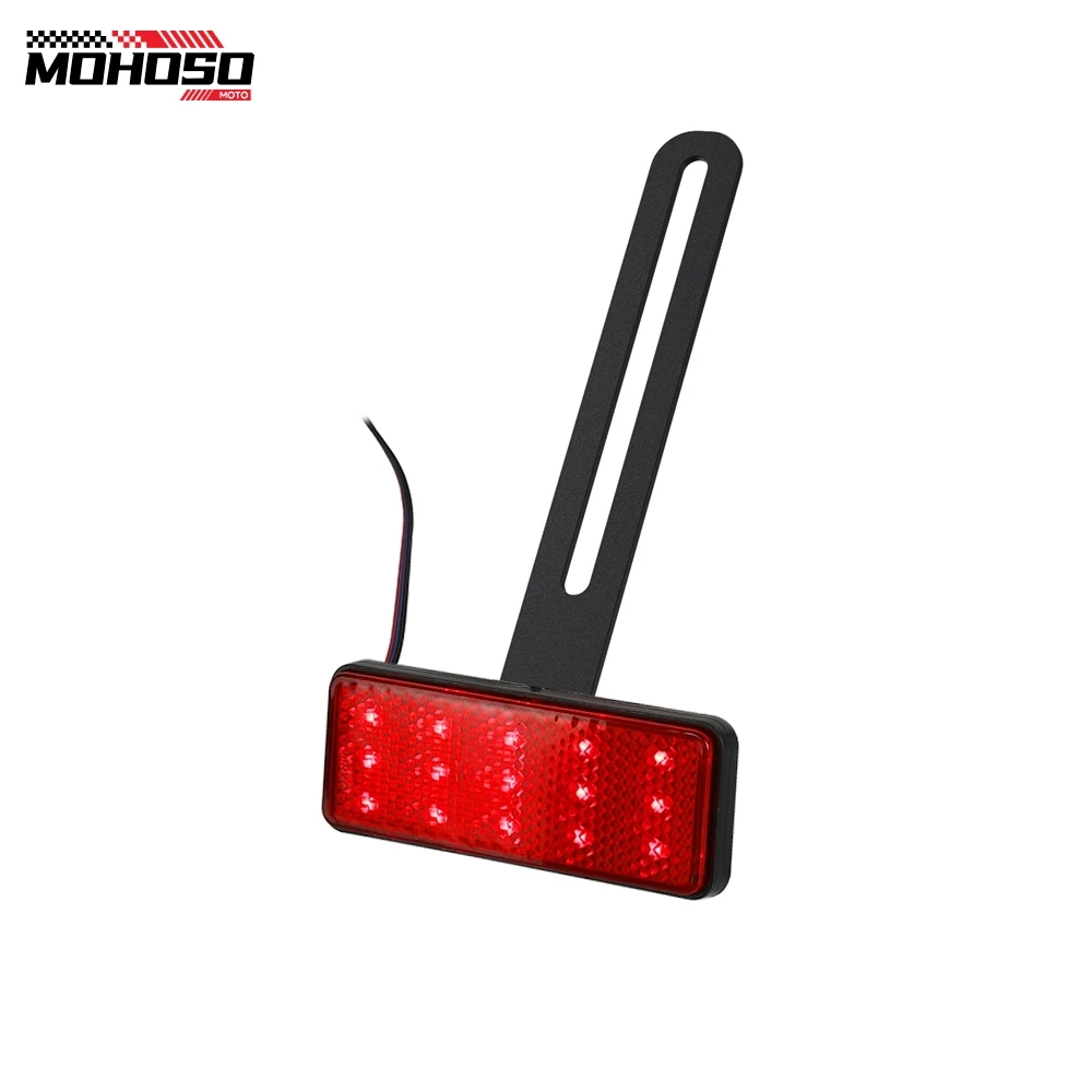 Motorcycle Accessories LED Number Plate Light With Red Reflector Dirtbikes Quad Red Rectangle Reflective Plate Warning Reflector