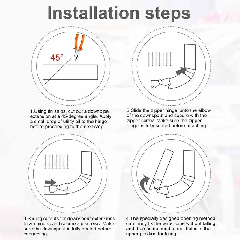 Drain Extension Hinge for Rectangle、Square Water Pipe Drain Pipe Extension Turner down Pipe Hinge