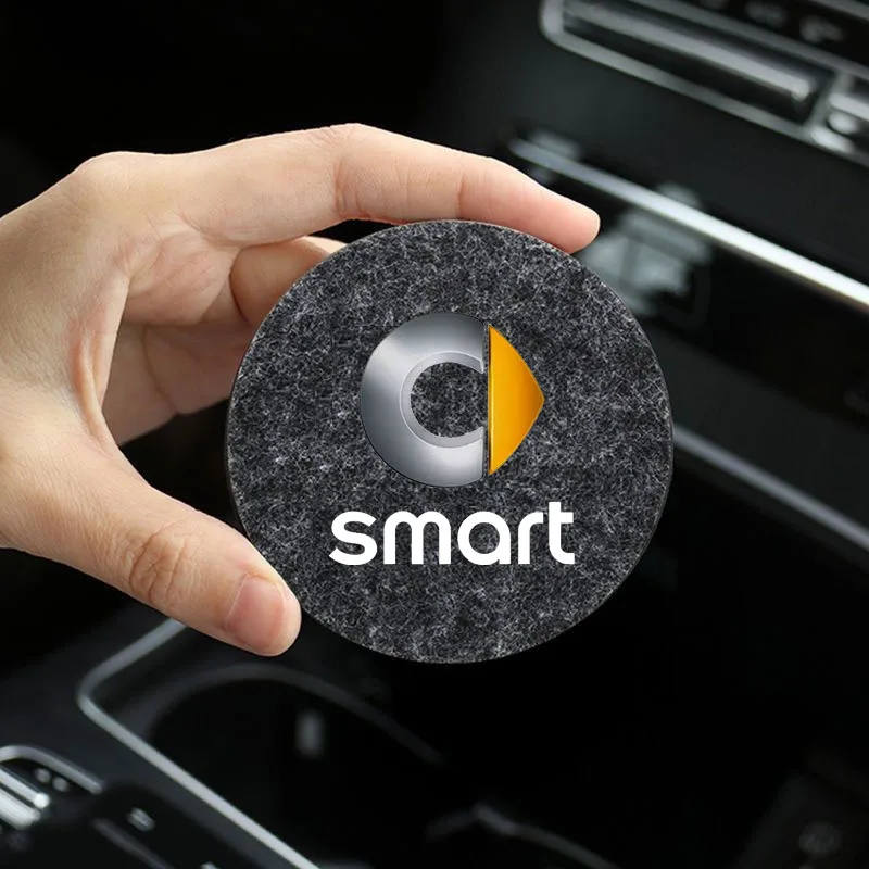 Cup Pad Rubber Mat anti-slip and dustproof water coaster felt cushion For Mercedes Smart Fortwo Forfour 450 451 453 Accessories