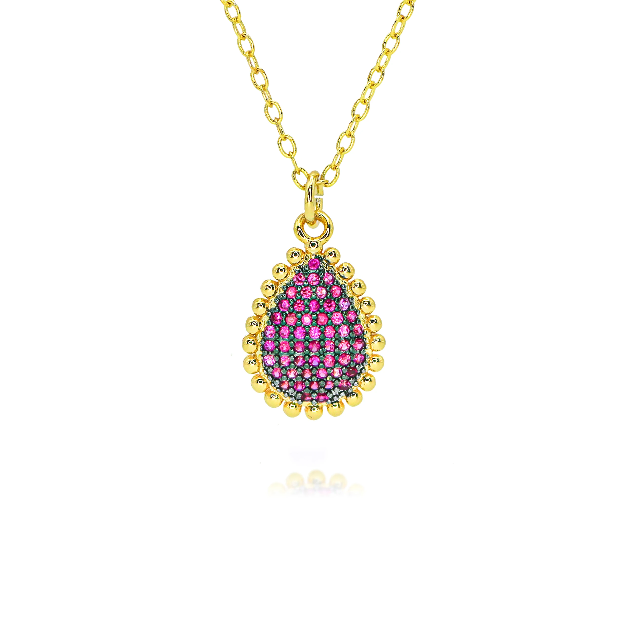 Gold Color Water Drop Charms for Necklace Bracelets Earrings Colored CZ Paved Teardrop Pendant DIY Jewelry Making Accessories image 4
