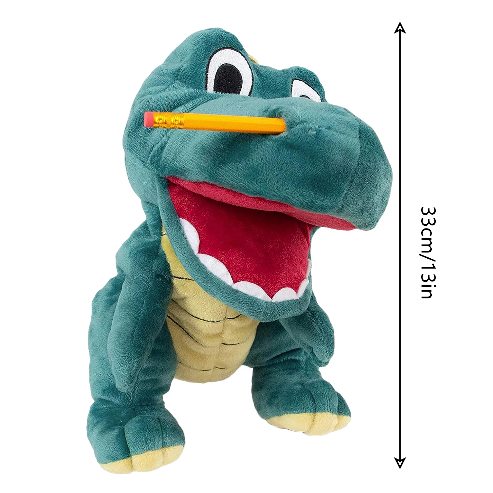 Fantoche de dinossauro plushies fantoches de mão brinquedo de dramatização, fantoches de animais de pelúcia interativos crianças diversão e dinossauro educacional