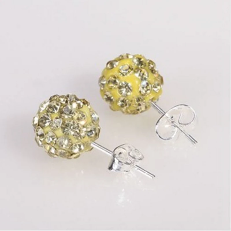 Multicolor 19 Color 10MM Rhinestone Earrings Micro Disco Ball Crystal Stud Earring For Women Fashion Jewelry