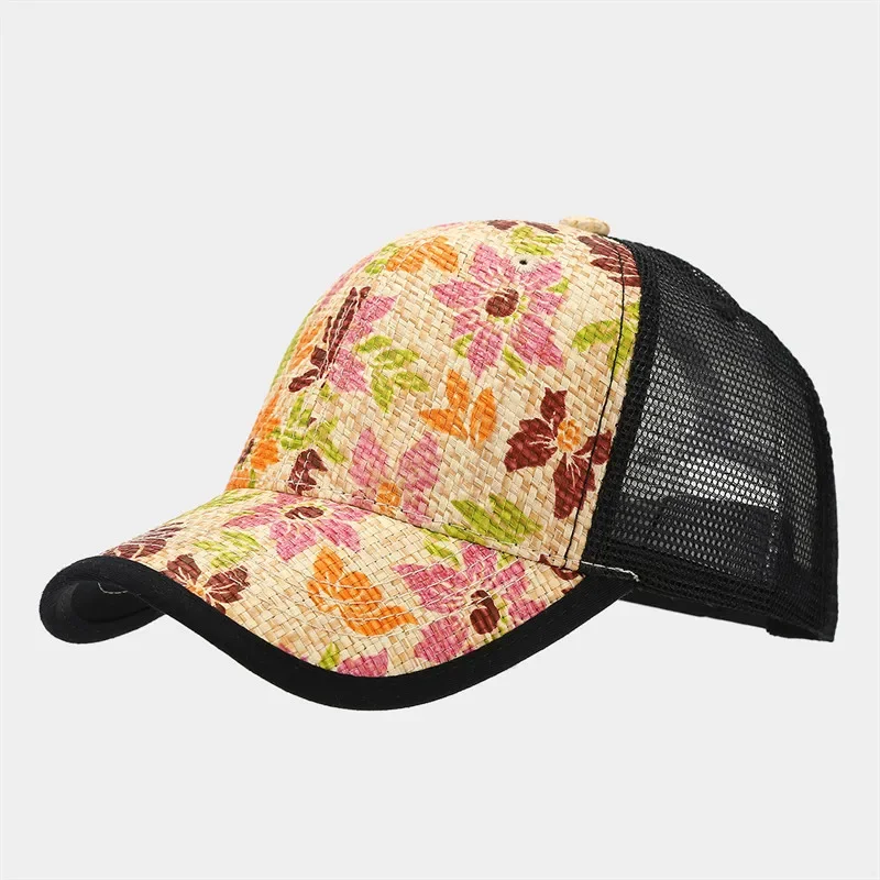 Spring Polyester Print Casquette Baseball Cap Adjustable Outdoor Snapback Hats for Men and Women 04