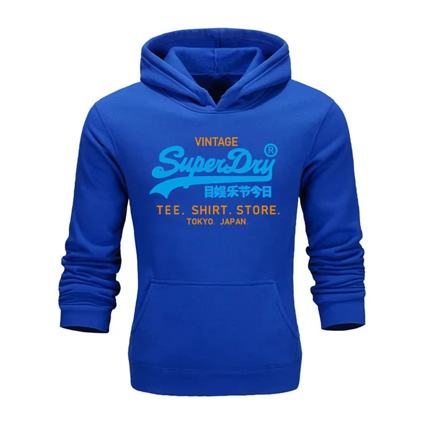 Women\'s Oversized Superdry Letters Print Hooded Cotton Sport Sweatshirt Outdoor Casual Fashion Men\'s Streetwear Pullover