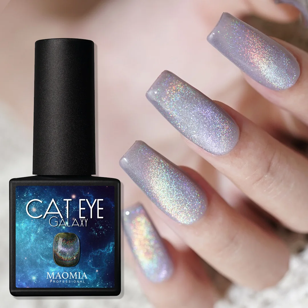 Cat Eye Gel Polish Laser Rainbow Galaxy Holographic Colorful Reflecting Glitter Magnetic Shining Hologram Unicorn Uv Gel Polish