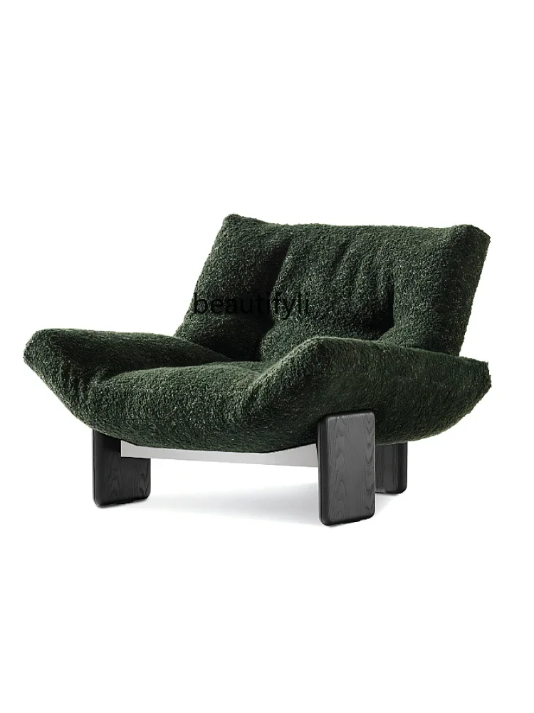 

High-end villa cashmere leisure chair French chenille sofa chair