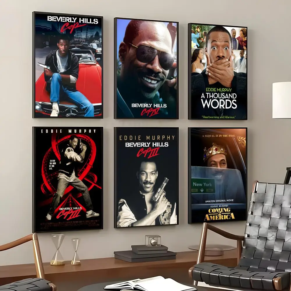 Actor Eddie Murphy Poster Self-Adhesive Waterproof Wall Stickers, Coffee Bar Home Wall Decor