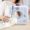 Portable Mini Electric Sewing Machine for Beginners 12 Stitches Foot Pedal Night Light Speed Control for DIY Home Sewing Mending 1