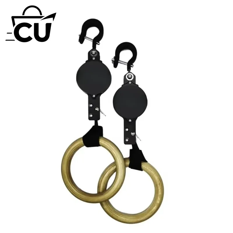Wood Gymnastic Rings Adjustable Birch Hand Grips For Home Workout Commercial Fitness Training Body Strength