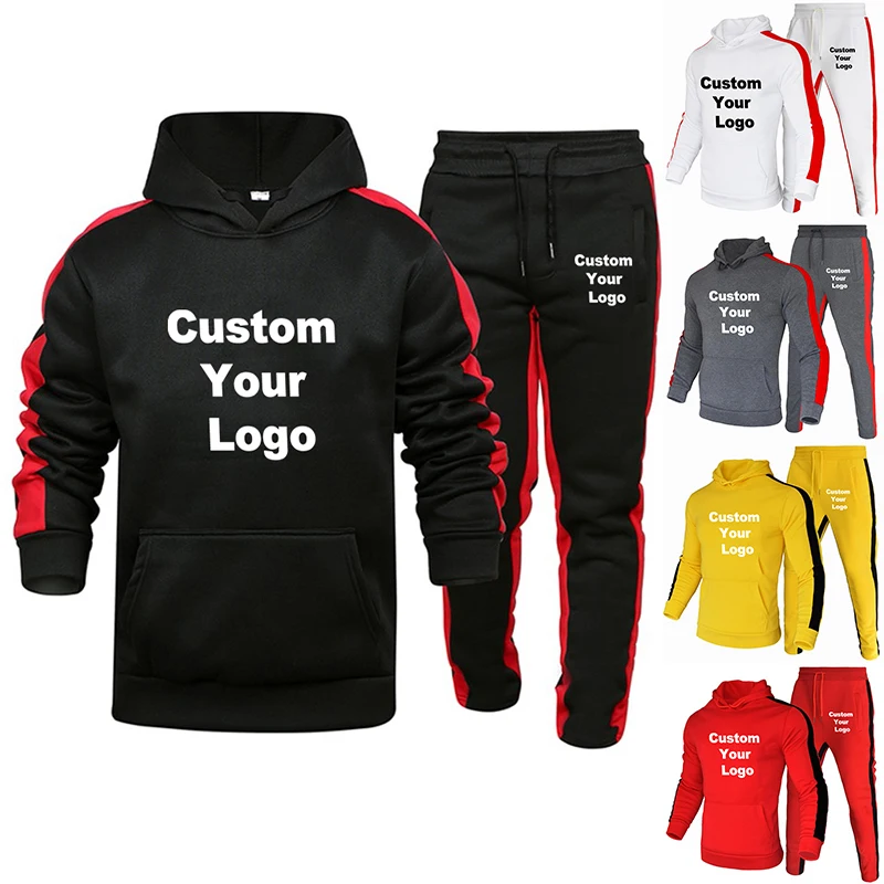 

Men's Custom Logo Tracksuit Color Block Sweatsuit Stripes Casual Long Sleeve Warm Moisture Wicking Breathable Sportswear Suit