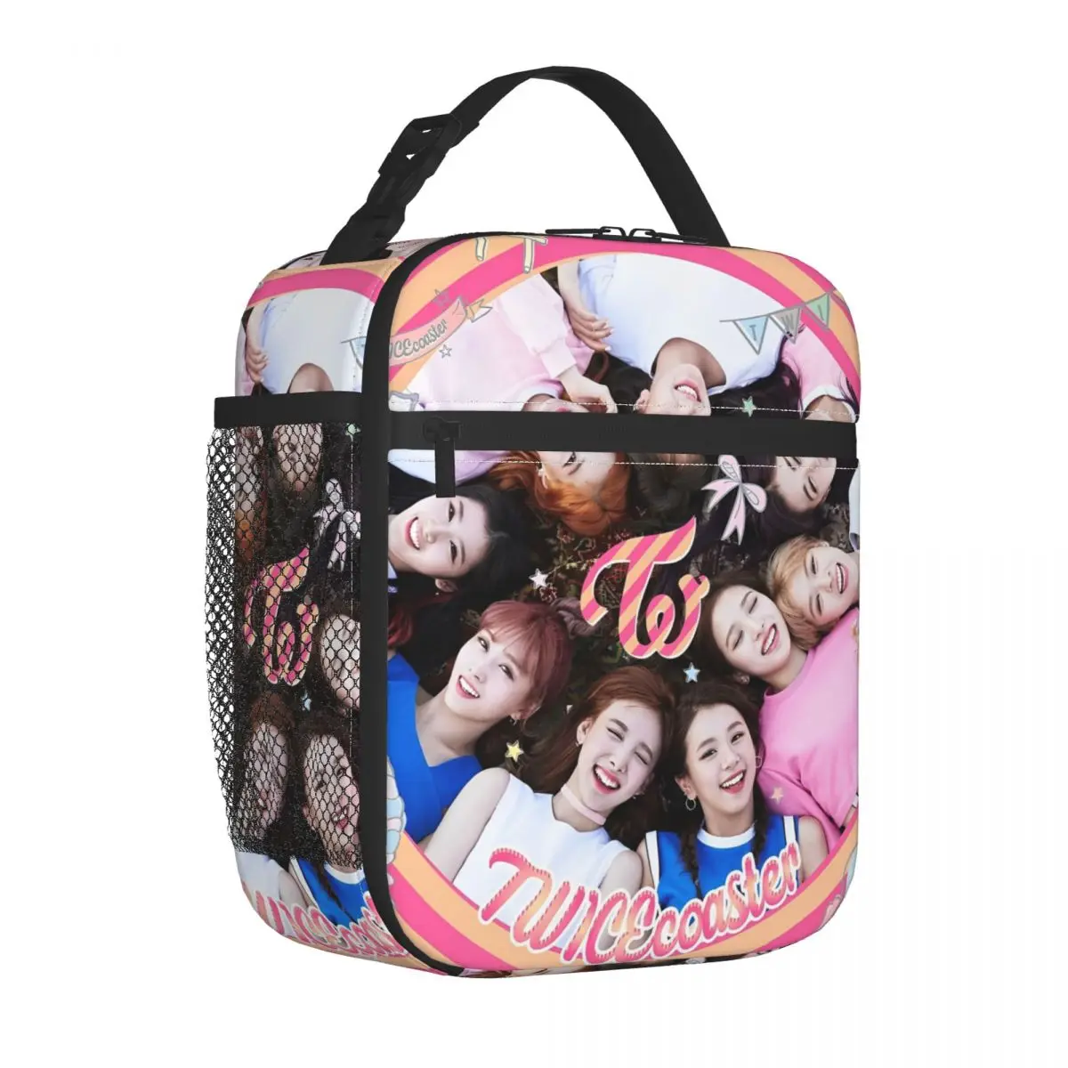 K-POP-TWICE Idol Pattern Thermal Insulated Lunch Bags for Work Portable Bento Box Cooler Thermal Lunch Box