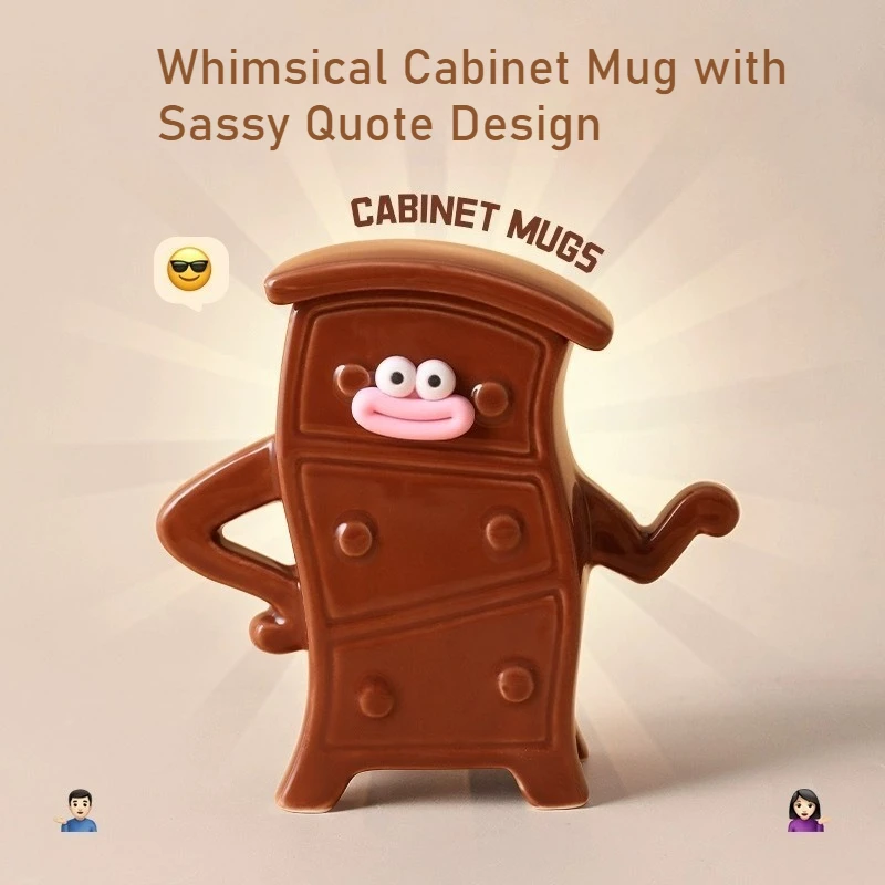 

Whimsical Cabinet Mug with Sassy Quote Design - Creative Novelty Drinking Cup for Office/Home, Unisex Birthday Gift Idea