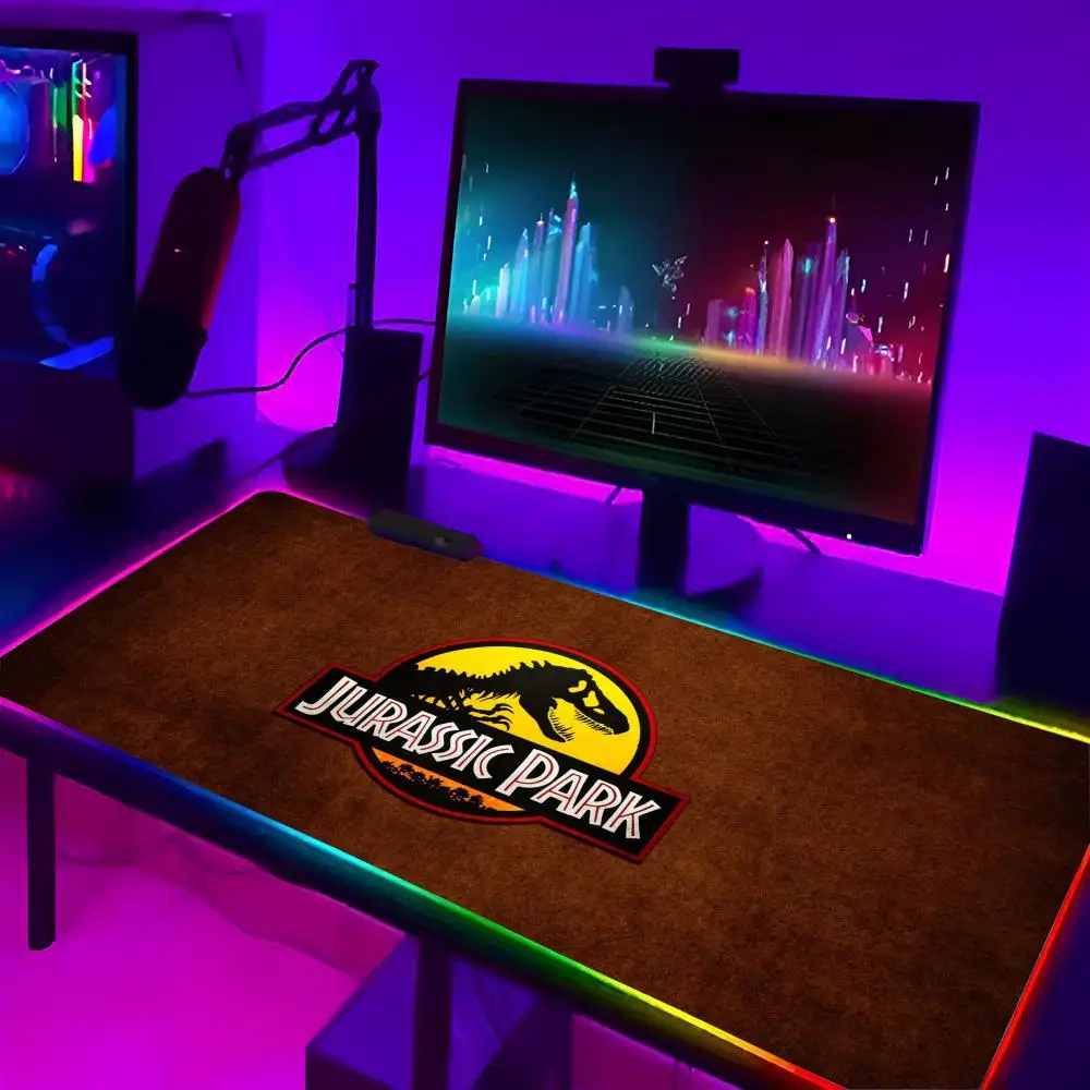 

Classic Film J-Jurassic P-Park Mouse Pad Laptop Mat Gaming RGB Anime Mousepad Backlit Gamer Girl Cartoon Table Pads Deskpad