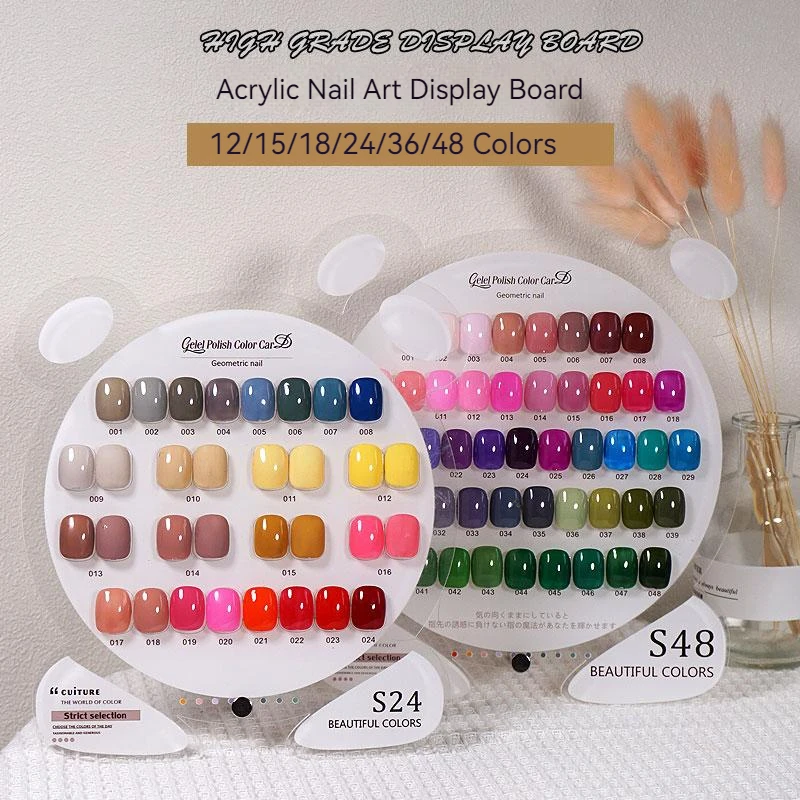 12/15/18/24/36/48 Colors Acrylic Nail Art Display Board Tips for Display Color Book Nail Polish Chart Polish Card Board