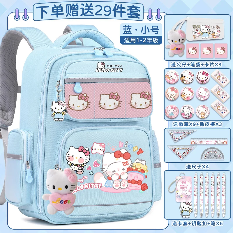 Sanrio New Hello Kitty Student Schoolbag Stain-Resistant Cute Waterproof Shoulder Pad Large Capacity Cute Backpack