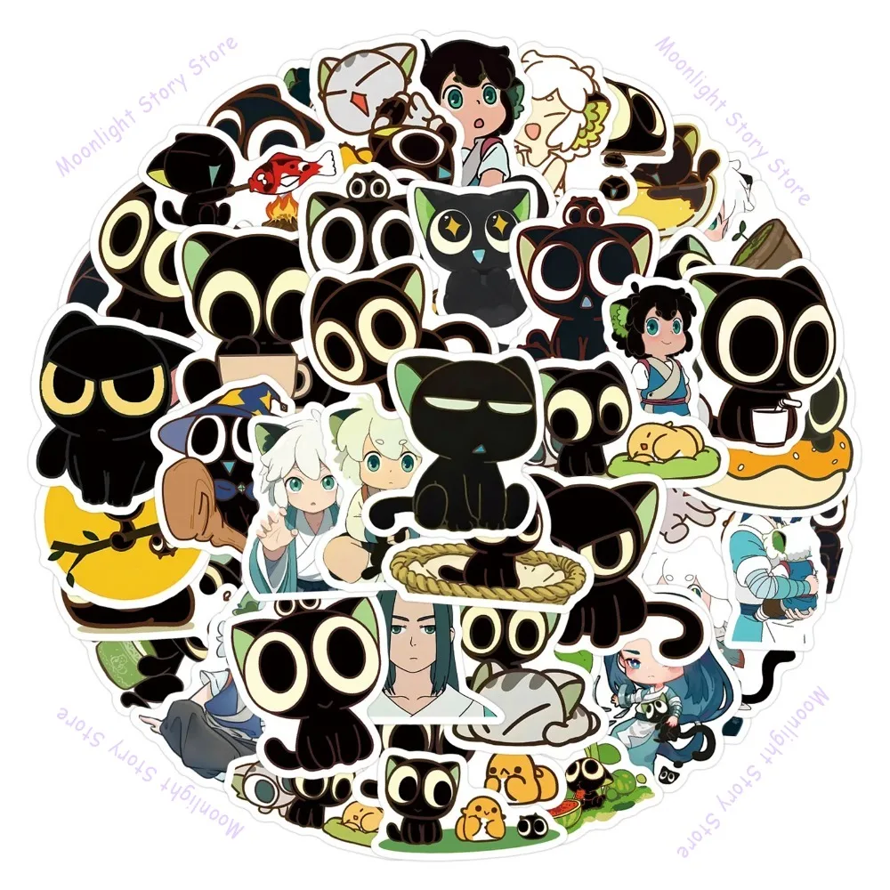 

60/120Pcs Cute The Legend of Luoxiaohei Stickers Cartoon Cat Anime Waterproof Decals for Laptop Phone Luggage Skateboard Decor