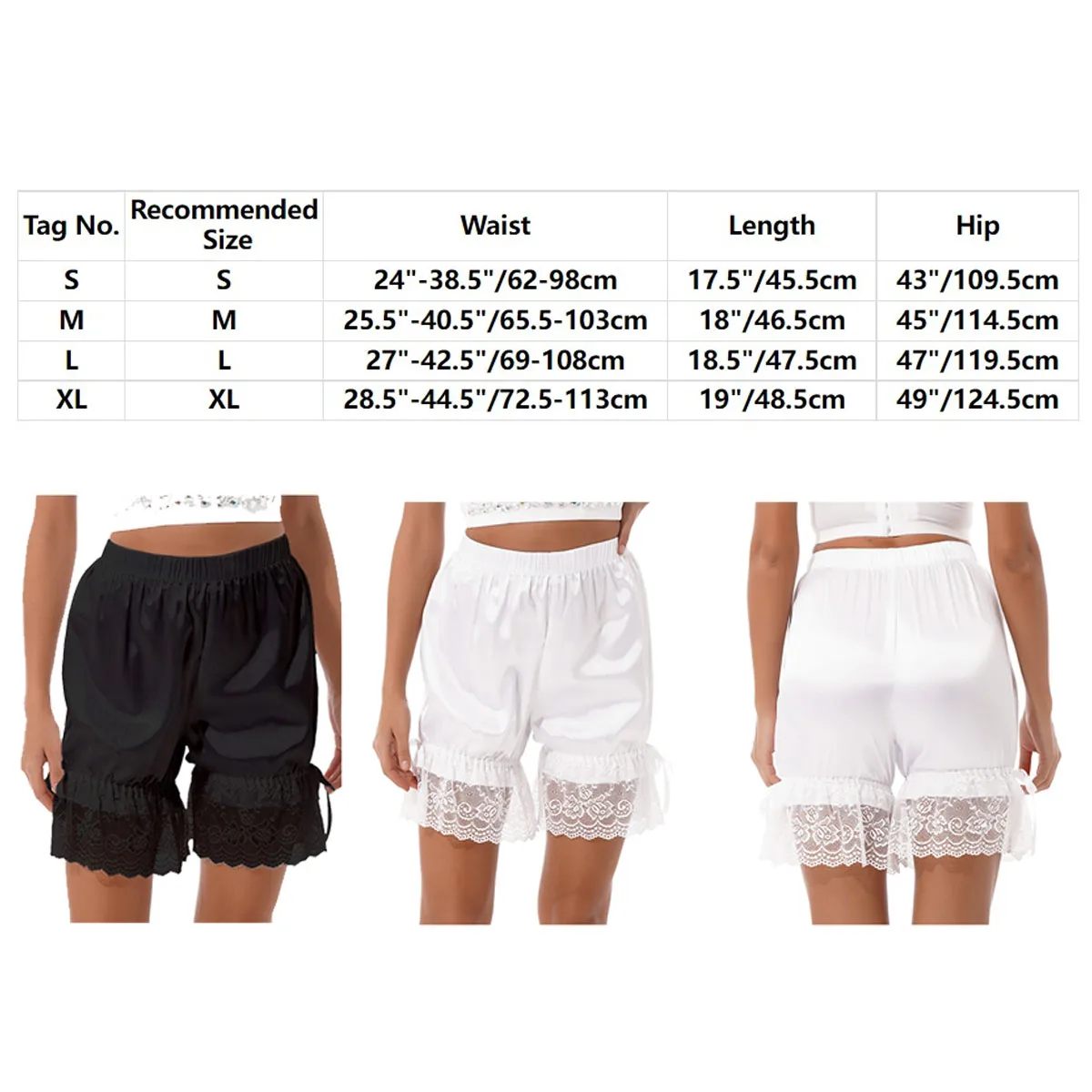 Cute Layered Ruffled Bloomers Shorts Womens Girls Lace Trim Bowknot Frilly Maid Vintage Victorian Pumpkin Shorts Pantaloons