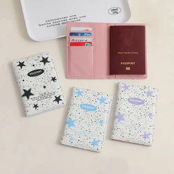 Porte-passeport design pentagramme pour femme, porte-cartes de crédit multi-bits, portefeuille en cuir, accessoires de voyage, mode