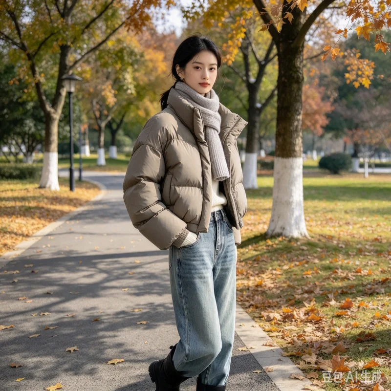 2026 new winter cotton jacket, cotton coat, men's thick warm bread jacket, sports and leisure trendy brand cool jacket