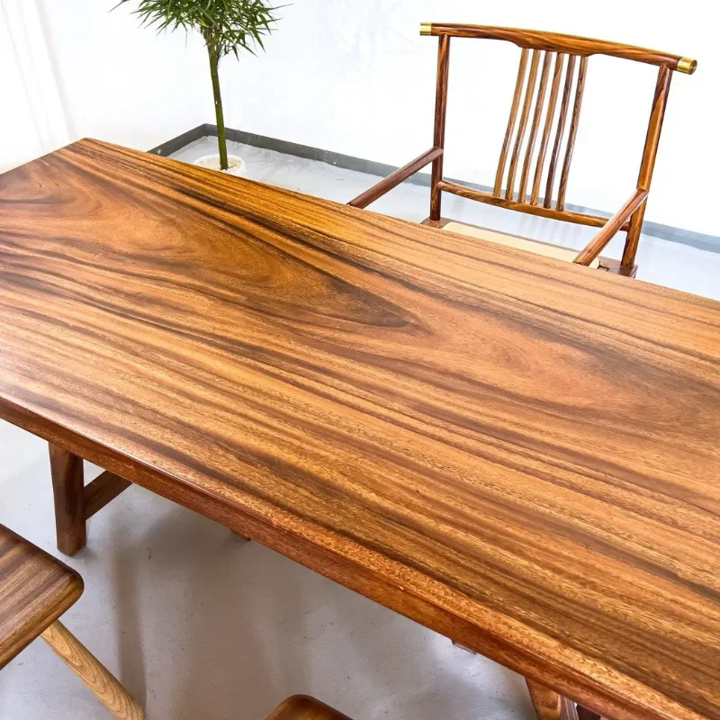 Walnut log tea table Solid wood office large board tea table Designer simple and advanced